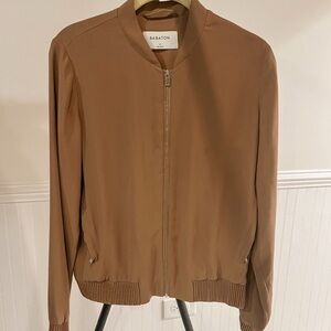 Babaton Blush/Mauve Zip Bomber Jacket from Aritzia